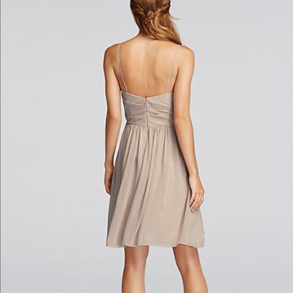 Blue David’s Bridal v neck dress NWT - Picture 3 of 4